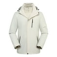 thumbnail image 2 of Sentmoon Mens Jackets Solid Color Long Sleeve Coat Oversized Zipper Windbreaker Waterproof Hoodies Fall and Winter Delightful for Commuting and Bike Riding White XXXXL, 2 of 8