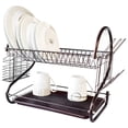 thumbnail image 1 of Escurridor para Trastes Café Acero Inoxidable con 2 Niveles para Platos Porta Cubiertos, Porta Vasos Y Charola, 1 of 8