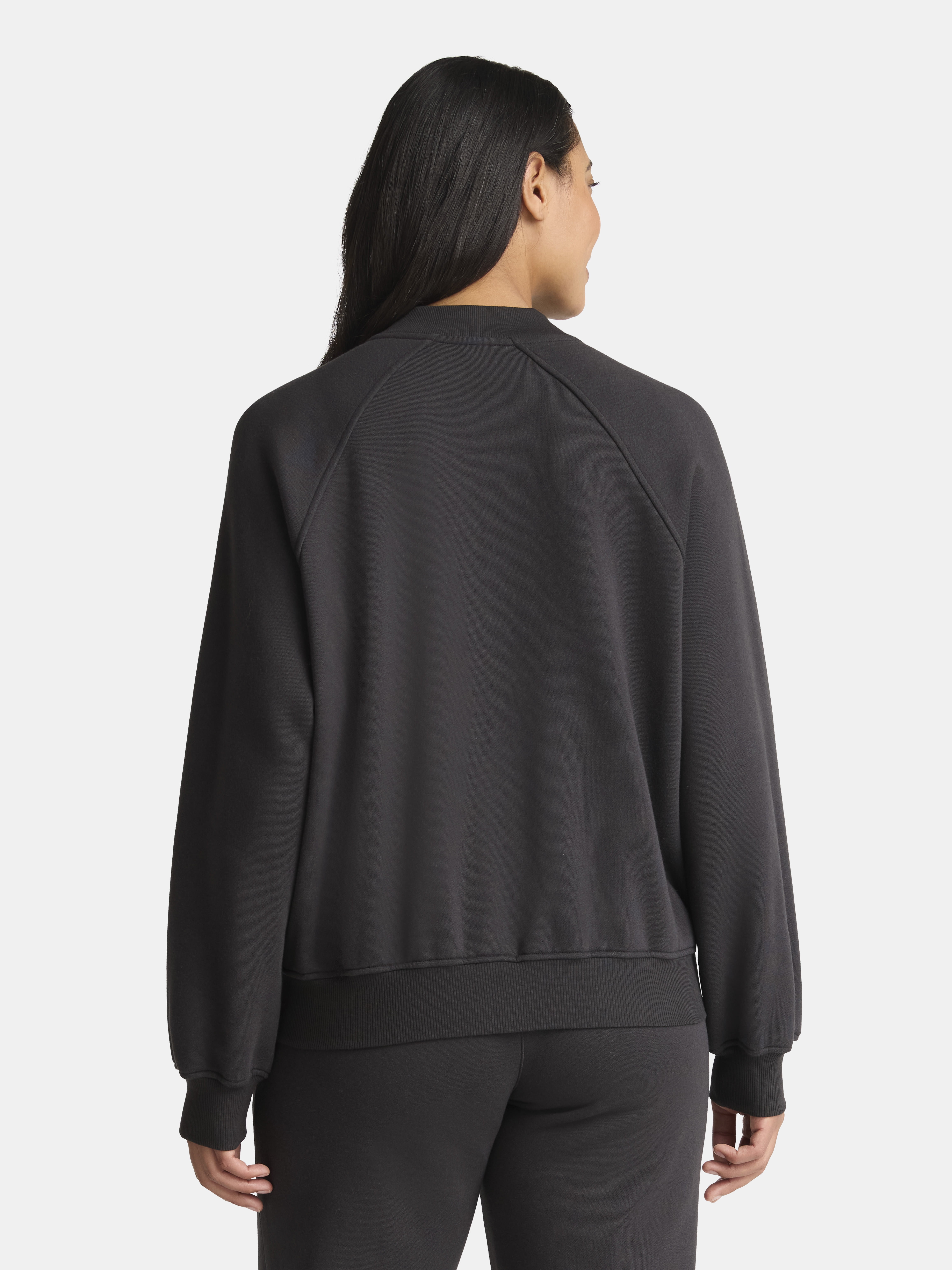 Athletic Works Women's Zip Front Fleece Bomber Jacket, Sizes XS-XXXL