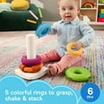 thumbnail image 3 of Fisher-Price Sensory Rock-a-Stack Roly-Poly Stacking Toy with Fine Motor Activities for Babies, 3 of 7