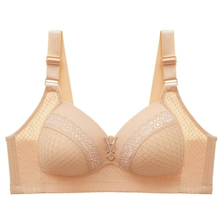 BYHONG Womens Blissful Bra Wire Push Up Full Coverage Smoothing Everyday Bra Comfort Flex Fit Bras Khaki 40