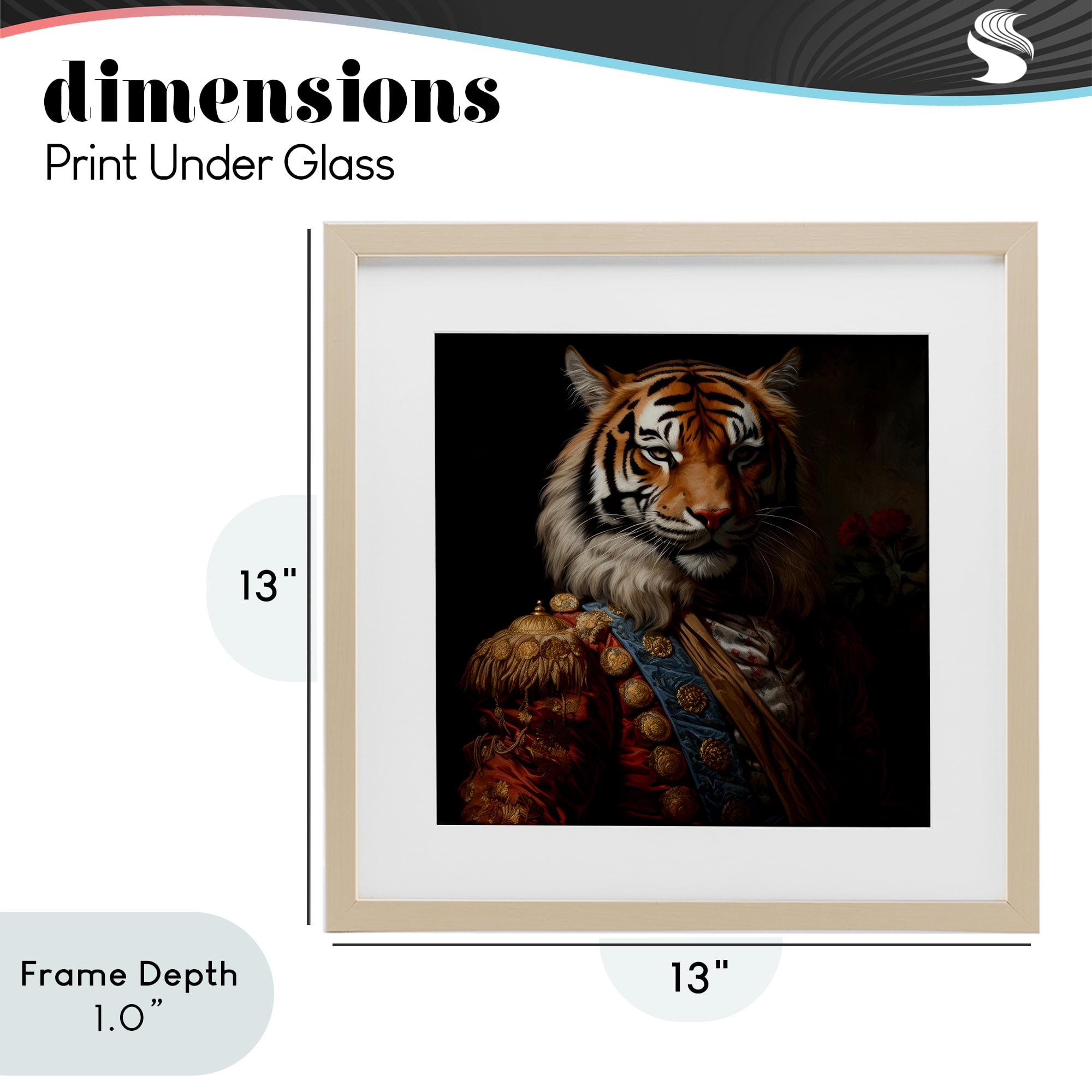 Stupell Industries Noble Tiger Transformation Birch Framed Print Under Glass, design by Lazar Studio