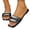 Black, variant on Willtoo Women's Rhinestones Slides Summer Fashion Flat Sandals Square Open Toe Casual Slipper for Beach Vacation Shower