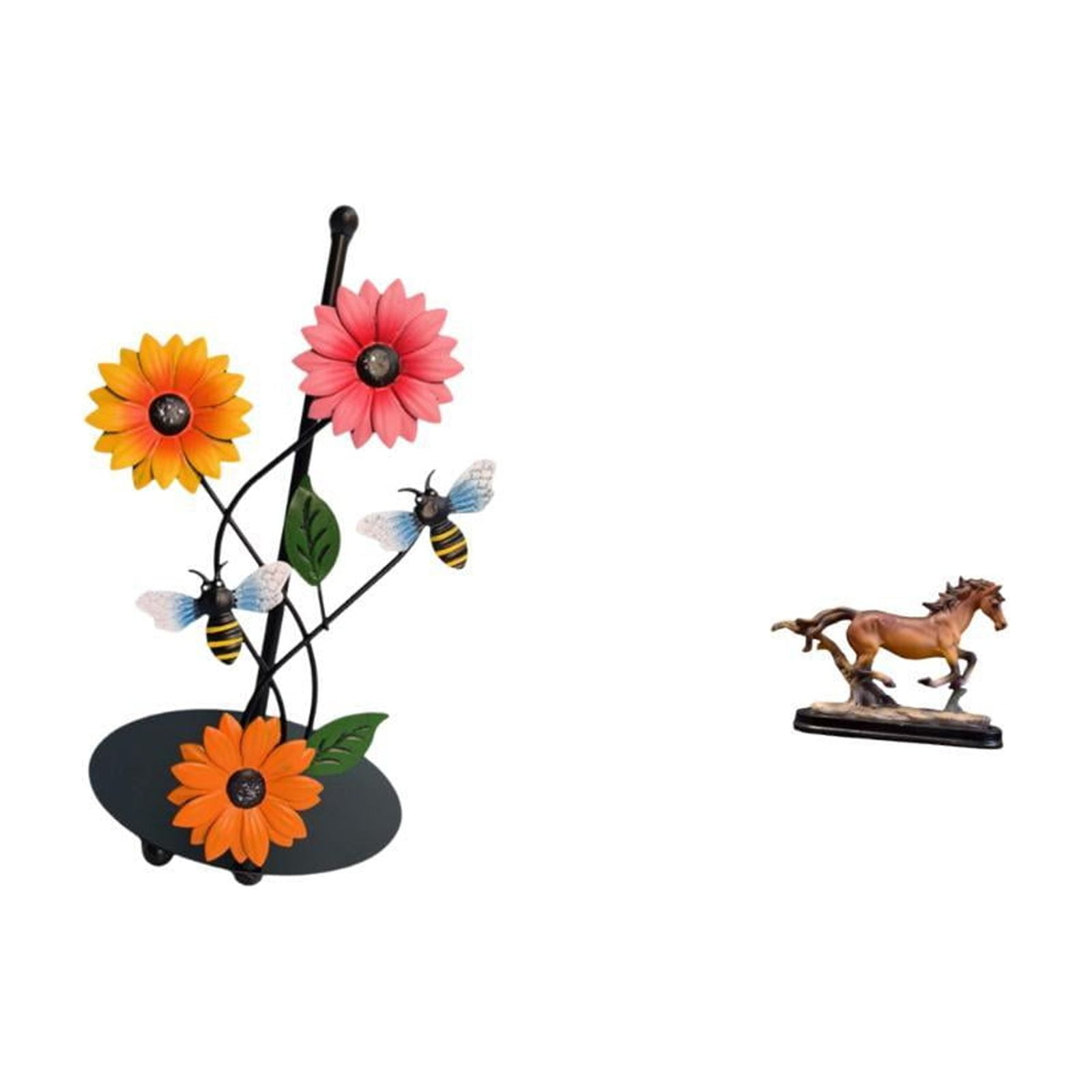 Fiocias Sculpture Paper Towel Holder Figurine Artwork Collectible Art Ornament Horse Statue Vertical Tissue Rack for Desk Decoration Bookcase Living Room Home