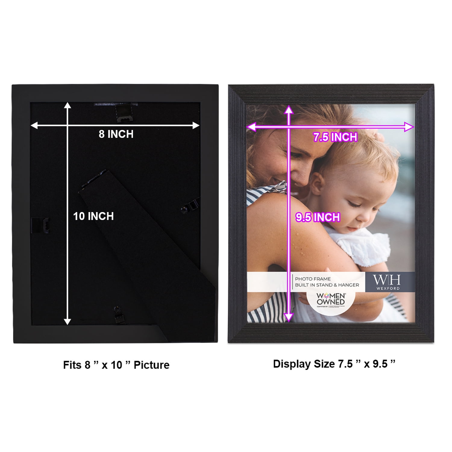 Grooved 8 in. x 10 in. Black Picture Frame (Set of 2)