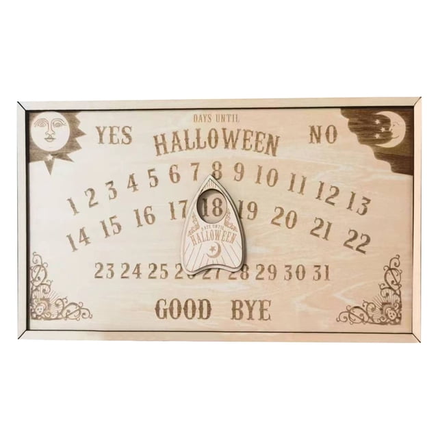 Tablero De Cuenta Atrás Para Halloween Con Efecto. Naves Espaciales De Halloween. El Sol. La Luna. Calendario. Calendario De Cuenta Atrás Con Forma De Halloween. Dos Decoraciones Para Recortar. Cale