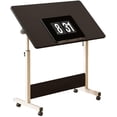 thumbnail image 1 of Royalbelle Bureau Debout à Hauteur Réglable, Petit Bureau Mobile Pliable avec Roulettes pour Ordinateur Portable, Postes de Travail Informatiques Portatifs pour Bureau à Domicile, Noir, 1 of 7