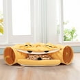 thumbnail image 2 of Pefilos 49 Inch Large Cat Tunnel Bed for Indoor, Cat Tube with Collapsible Washable Cat Bed, Cat Toys for Small Medium Kitty City, Yellow, 2 of 13