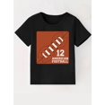 thumbnail image 1 of Boy's And Girl's Rugby Illustration Print T-shirt, Short Sleeve Crew Neck Top, Kids Summer Clothing, 1 of 6
