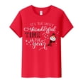 thumbnail image 2 of MPWEGNP Noël C'est la Plus Belle Période de l'Année T-Shirt à Manches Courtes Col Rond Imprimé Lettre pour Femmes Rouge TTG, 2 of 5