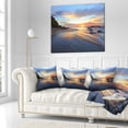 thumbnail image 2 of Designart Exotic Seashore Sunrise Australia - Seascape Throw Pillow - 18x18, 2 of 4