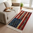 thumbnail image 2 of Kitchen Runner Rugs, Retro American Flag Star and Stripe 2'x6' Throw Rug with Tassels, Farmhouse Wooden Plank Washable Soft Floor Carpet Runner for Hallway Bedroom Bathroom Laundry Room, 2 of 9