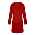 thumbnail image 3 of Hoodies for Women Zpanxa Women's Solid Color Zip up Hoodie, Long Irregular Hem Long Coat, Plus Size Winter Warm Sweatshirts Jackets Hoodies Outerwear with Pockets Red S, 3 of 5