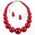 thumbnail image 4 of 1 Set Imitation Pearl Clavicle Chain Necklace Earrings Set Exaggerated Delicate Pearl Necklace Earrings Set Elegant Jewelry Accessories for Women Ladi, 4 of 4