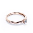 thumbnail image 3 of JeenMata 1 Carat Round Shape Moissanite - Prong Setting - Solitaire Promise Ring 18K Rose Gold Plating Over Silver, 3 of 7