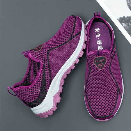 

CAICJ98 Walking Shoes Women Women s Sock Walking Shoes - Comfortable Mesh Slip on Easy Sneakers Purple