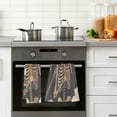 thumbnail image 4 of Yayeee 2 Pack Hand Towels for Bathroom 100% Cotton 16" x 28" Soft Absorbent Kitchen Towel, Colorful Skeleton Sun, 4 of 7