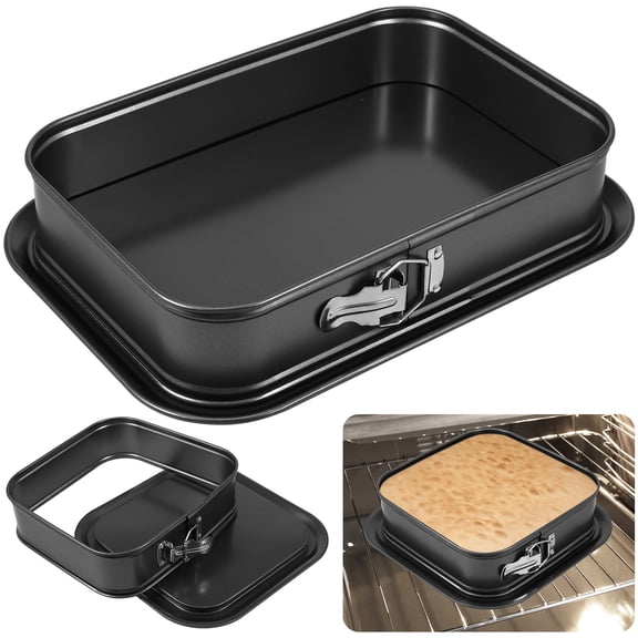 Springform Pan Non-Stick Cheesecake Baking Pan Metal Square/Rectangle Cake Lock Making Pan with Removable Loose Base Leak-Proof Bakeware Dishwasher Safe for Home Kitchen DIY