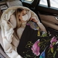 thumbnail image 4 of Floral Throw Blankets All Season Ultra Soft Warm Humming Bird And Flowers, 4 of 9