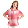 thumbnail image 5 of Trgacdwlo Girls Polo Shirt Plaid Short Sleeve Boys Girls Uniform Shirts Back To School Button Collared Lightweight Teens Outfit, 5 of 8