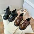 thumbnail image 6 of Purcolt Girls Ankle Boots Cute Round Toe Lace Up Zipper Chunky Sole Boots Spring Casual Outdoor Waterproof Short Booties,2-11Y, 6 of 8
