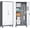 Gray and White, variant on Metal Storage Cabinet with Locking Doors, 61" Tall Garage with Hanging Rod, Broom Closet, Freestanding Bathroom Storage Cabinet, kklefc Tool,Black