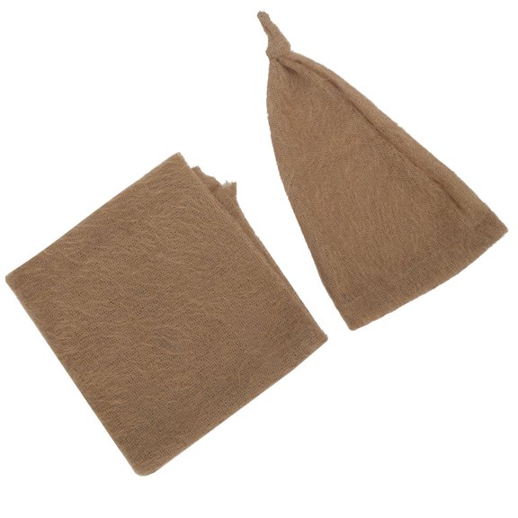 Conjunto de sombrero envolvente para fotografía de recién nacido, accesorios bonitos y transpirables para fotografía de bebé, envoltura de sombrero de café ligero