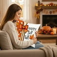 thumbnail image 4 of Fall Pillow Covers Thanksgiving Pillow Covers 17.7X17.7 Inches Fall Pumpkin Decorative Pillow Cases with Soft Fabric Hidden Zipper for Home Decor Fall Home Decor, 4 of 7