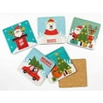 thumbnail image 2 of Inkdotpot Set of 6 Drink Coasters Easy Clean 4-inch SquareCoastersCork Base,Reusable,Christmas, 2 of 8