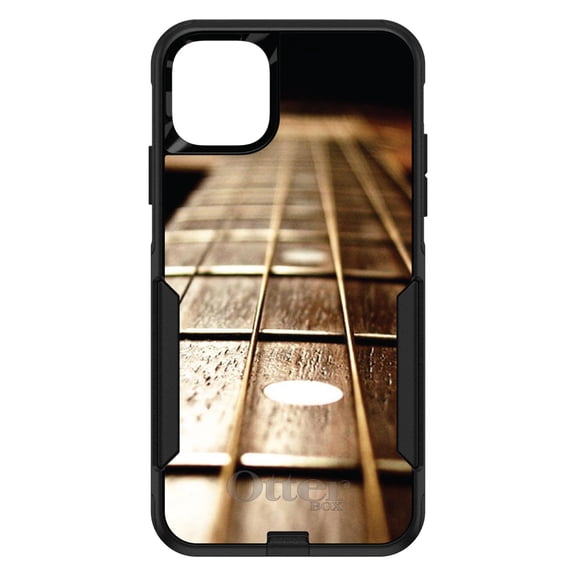 DistinctInk OtterBox Commuter Custom Case for Apple iPhone 15 (6.1" Screen) - Guitar Strings Neck - Raised Bezel Screen Guard