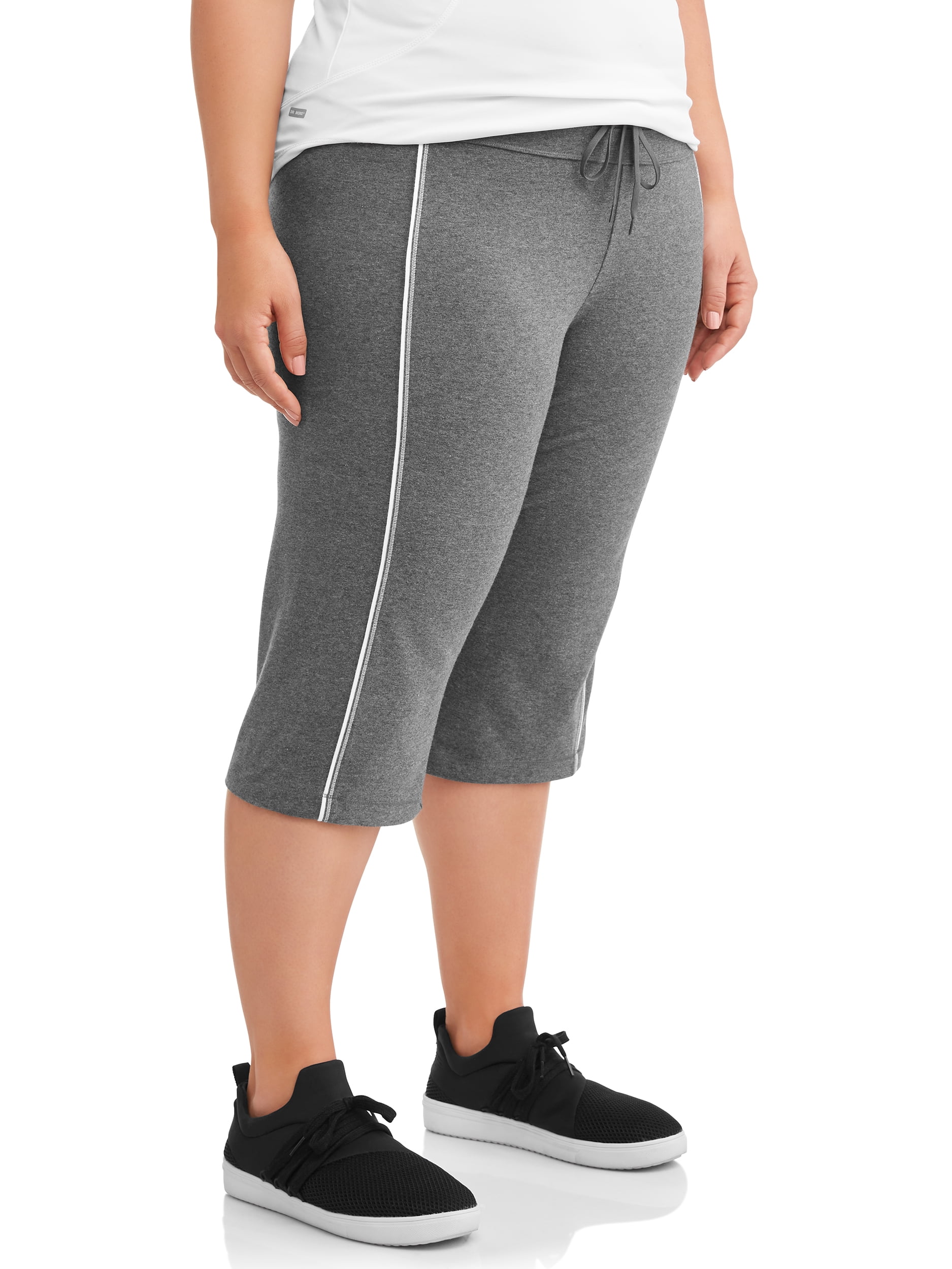 Athletic Works Women's Plus Size Dri More Piped Bermuda Pants
