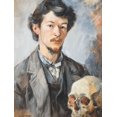 thumbnail image 1 of Qisvanset Hamlet Skull Portrait Canvas Print 12x16 Inch Bar Bedroom Decor, 1 of 8