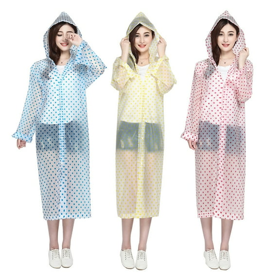 WRITWAA Clear Rain Poncho with Hood, Yellow Adult Camping and Outdoor Raincoat, 1 Set