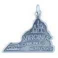 thumbnail image 1 of Sterling Silver 24" .8mm Box Chain VIRGINA State Pendant Necklace, 1 of 2