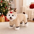 thumbnail image 4 of Dog Christmas Costume,Dog Christmas Reindeer Hoodie Coat with Elk Antlers, Boy Girl Cute Warm Winter Holiday Puppy Outfit for Small Medium Dogs Cats Pets, 4 of 5
