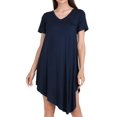 thumbnail image 4 of Miss Lavish London Short Sleeve T Shirt Dress For Women Casual Loose Fitting Jersey Dress Midnight Blue-2XL, 4 of 7