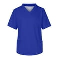 thumbnail image 1 of Men's Short Sleeve V-Neck Soild Color Chest Pocket Care Top 4XL, 1 of 3