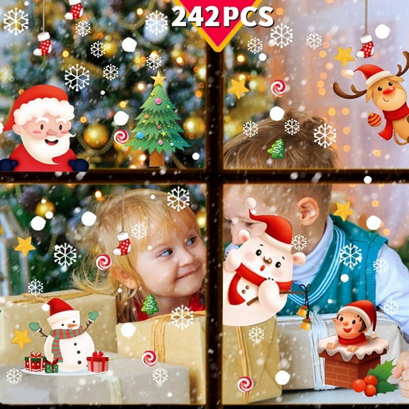Christmas Window Decoration Christmas Window Clings Stickers Xmas Decals Decorations Holiday Snowflake Decals for Christmas