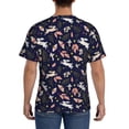 thumbnail image 3 of Bixox Men's Retro Rabbit Flower Printed Short Sleeve Skinny Athletic T-Shirt, 3 of 6