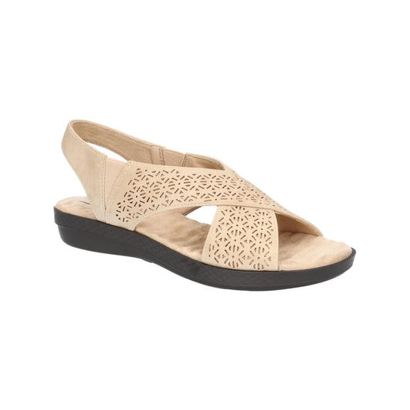 Easy Street Womens Claudia Faux Leather Criss-Cross Slingback Sandals