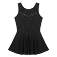 thumbnail image 3 of YONGHS Kids Girls Rhinestone Ballet Dance Leotard Figure Ice Skating Tutu Dress 6-16 Black 10, 3 of 7