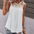 thumbnail image 2 of Lindreshi Tank Tops for Women Clearance Women Solid Lace Stitching Hollow Out Sleeveless Strapless Blouse, 2 of 7