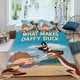 thumbnail image 2 of Pato Lucas Conjunto de sábanas temático, trío de piezas, cómodo y amigable con la piel, diseño único, regalo de decoración para el hogar para familiares, amigos y fans, 90 cm * 190 cm, 2 of 6