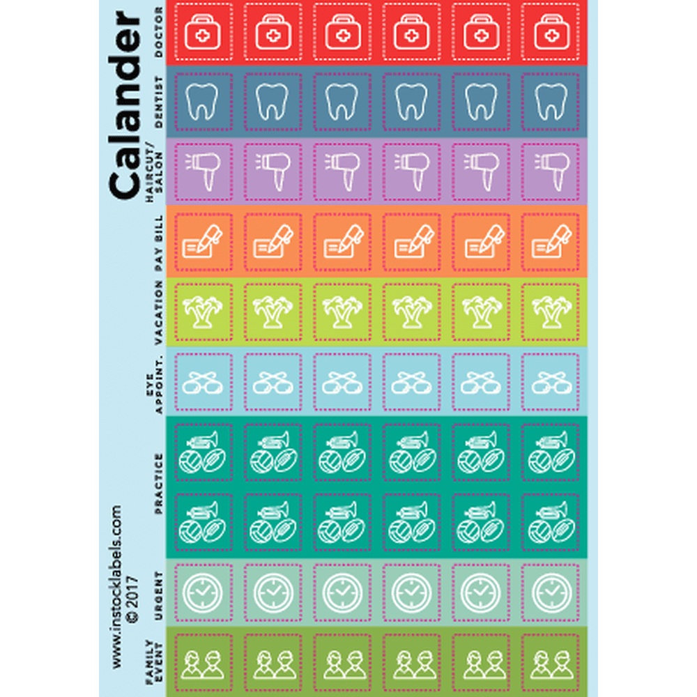 Planner Calendar Reminder Organizing Stickers 1/2 inch Squares 10 Planner Calendar Reminder Organizing Stickers 1/2 inch Squares 10