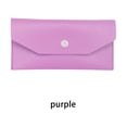 thumbnail image 4 of Langgg PU Leather Women Cash Wallet Solid Color Replacement Rectangular Snap Button Elegant Exquisite Girls Purse Birthday Gift Purple, 4 of 8