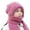 Pink, variant on HUANLEDASH Women Winter Hat with Integrated Long Scarf Thick Warm Knitted Windproof High Elasticity Full Protection Outdoor Travel Cold Weather Cap