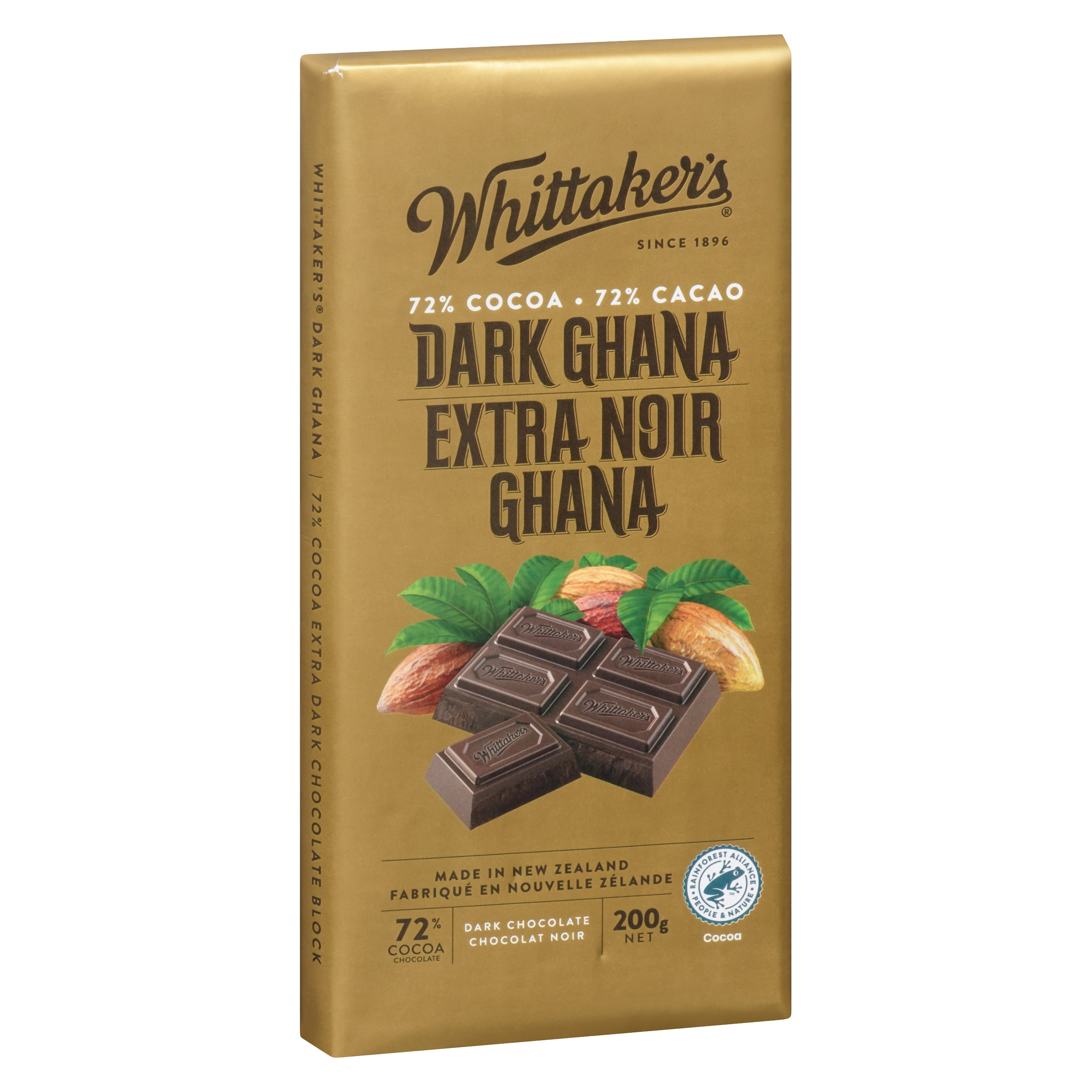 Bloc Chocolat  Dark Ghana de Whittaker, 200 grammes