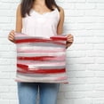 thumbnail image 2 of Red Pink Gray Stripes Pillow Covers 16x16 Inch Decorative Throw Pillow Cover, Modern Abstract Minimalist Retro Sofa Pillowcases Accent Cushion Case Home Decor Bedroom Living Room, 2 of 6