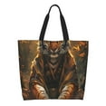 thumbnail image 3 of Fuzoiu Tiger In The Fallen Leaf Forest Print Tote Bags for Women,Shoulder Bag, Gym Tote,Top Handle Ladies Shoulder Bags for Work Beach Travel and Shopping Grocery, 3 of 9