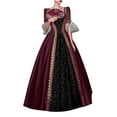 thumbnail image 1 of Cameland Costumes Gothiques pour Femmes Robes Victoriennes à Manches Longues Robe Corset Grande Taille Robe Maxi Robe Fluide Robe de Cocktail de Fête Robe de Mascarade à Lacets Robes de Bal Mignonnes, 1 of 5